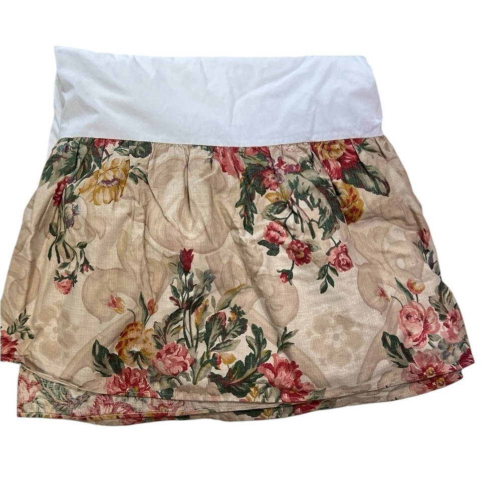 Vtg Ralph Lauren Hydrangea Full/Double Cotton Bed Skirt Floral Flower 15.5” Drop